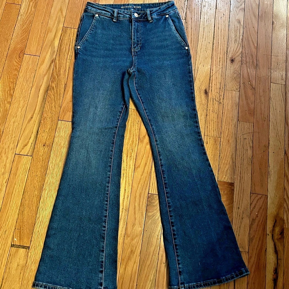 Michael Kors Women's Flare Bootcut Jeans Size 4 Medium Wash Denim